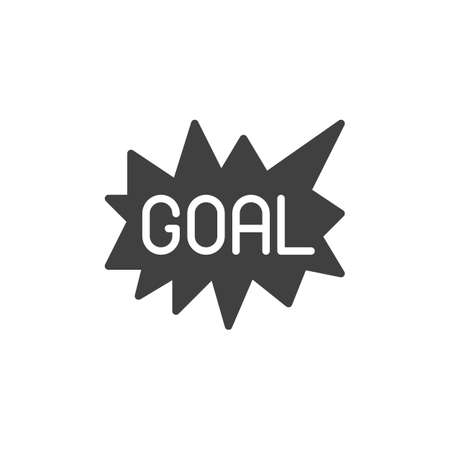 Goal, Speech Bubble vector icon. filled flat sign for mobile concept and web design. Lettering goal glyph icon. Symbol,   illustration. Vector graphicsのイラスト素材