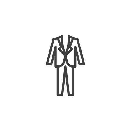 Wedding mens suit line icon. linear style sign for mobile concept and web design. Tuxedo suit outline vector icon. Symbol, logo illustration. Vector graphicsのイラスト素材
