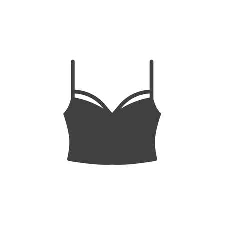 Women top blouse vector icon. filled flat sign for mobile concept and web design. Elegant sleeveless shirt glyph icon. Symbol, logo illustration. Vector graphicsのイラスト素材