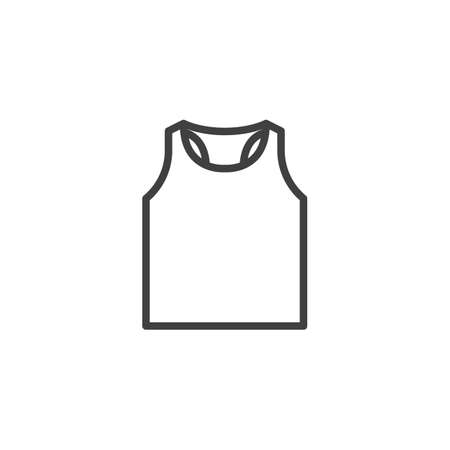 Mens singlet line icon. linear style sign for mobile concept and web design. Sleeveless tank top outline vector icon. Symbol, logo illustration. Vector graphicsのイラスト素材