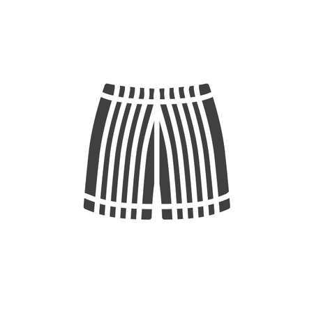 Mens Shorts with stripes vector icon. filled flat sign for mobile concept and web design. Trunks, shorts, clothing glyph icon. Symbol, logo illustration. Vector graphicsのイラスト素材