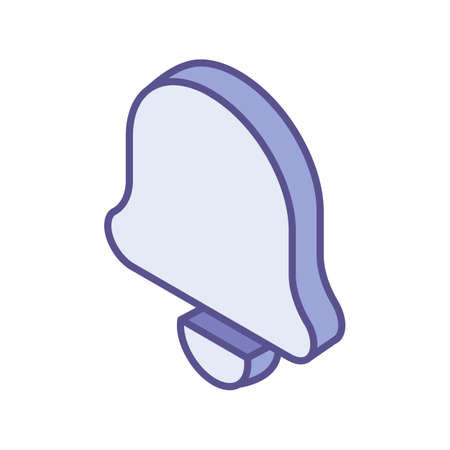Notification bell isometric icon. Alarm bell notice isometric vector illustration for web design. Symbol, logo illustrationのイラスト素材