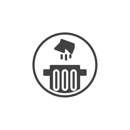 Do not litter vector icon. Trash bin and paper filled flat sign for mobile concept and web design. Keep it clean glyph icon. Symbol, logo illustration. Vector graphicsのイラスト素材