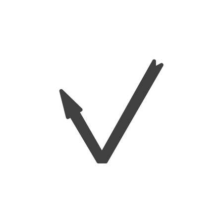 Curve arrow pointer vector icon. filled flat sign for mobile concept and web design. Arrow pointer glyph icon. Symbol, logo illustration. Vector graphicsのイラスト素材