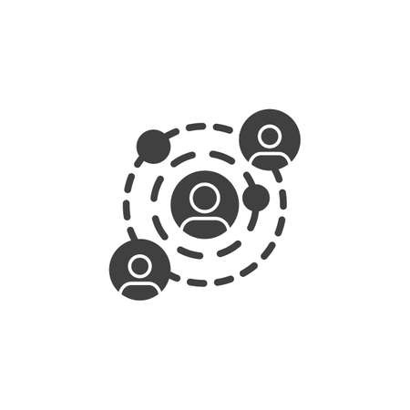 People network connection vector icon. filled flat sign for mobile concept and web design. Community glyph icon.のイラスト素材