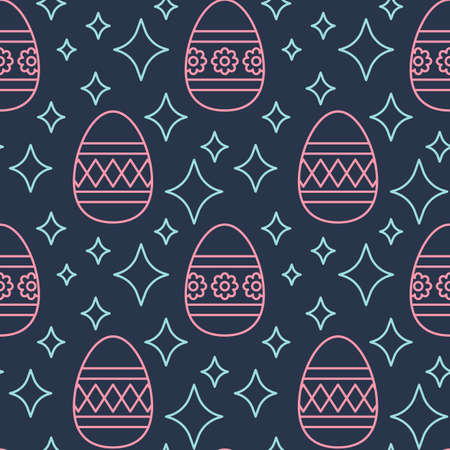 Easter eggs icons pattern. Happy easter seamless background. Seamless pattern vector illustration