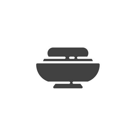 Cream bowl vector icon. filled flat sign for mobile concept and web design. Condiment bowl glyph icon. Symbol, logo illustration. Vector graphicsのイラスト素材