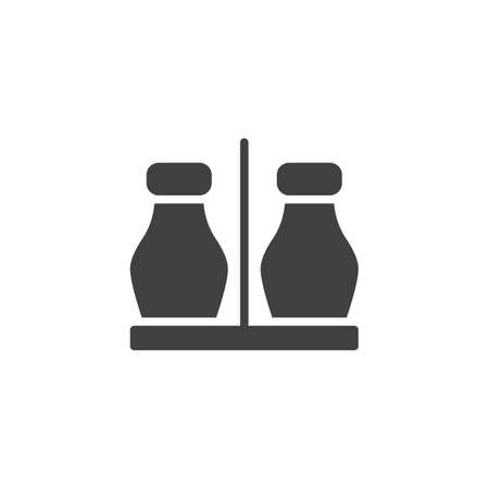 Ketchup and mustard sauce bottles vector icon. filled flat sign for mobile concept and web design. Mayo and ketchup jar glyph icon. Symbol, logo illustration. Vector graphicsのイラスト素材