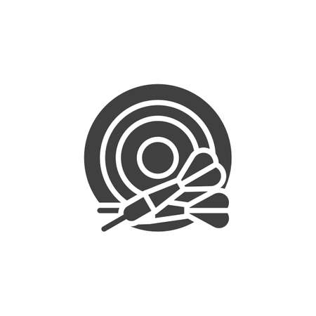 Dart arrows board vector icon. filled flat sign for mobile concept and web design. Dart board game glyph icon. Symbol, logo illustration. Vector graphicsのイラスト素材