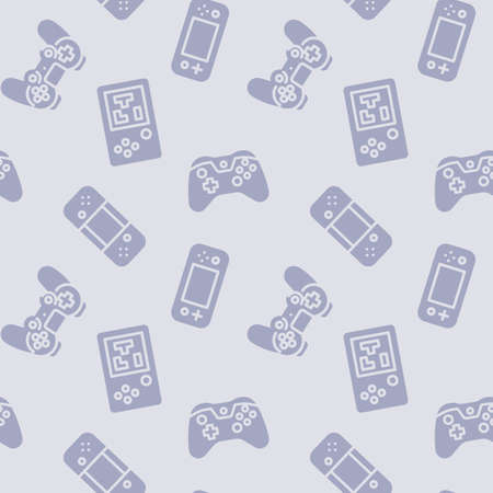 Video game controller icons pattern. eSports seamless background. Seamless pattern vector illustrationのイラスト素材