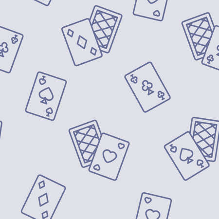 Casino card icons pattern. Playing Cards seamless background. Seamless pattern vector illustrationのイラスト素材