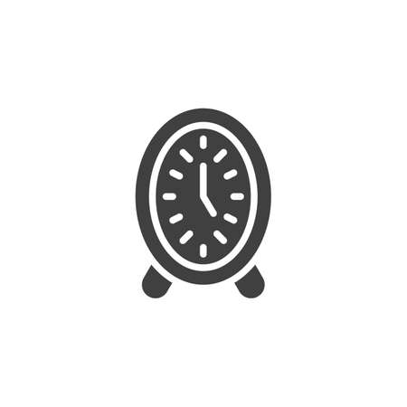Retro clock vector icon. filled flat sign for mobile concept and web design. Table clock glyph icon. Symbol, logo illustration. Vector graphicsのイラスト素材