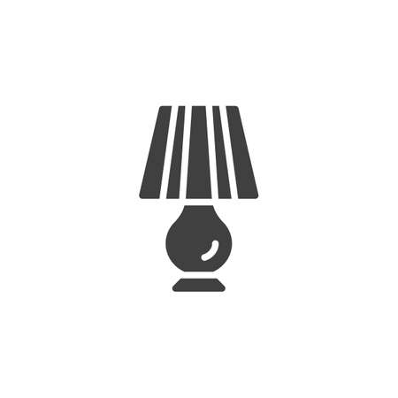 Table Lamp vector icon. filled flat sign for mobile concept and web design. Desk lamp glyph icon. Symbol, logo illustration. Vector graphicsのイラスト素材