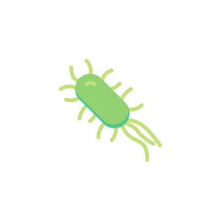 E. Coli Bacteria Infection flat icon, vector sign, Escherichia coli colorful pictogram isolated on white. Symbol, logo illustration. Flat style designのイラスト素材