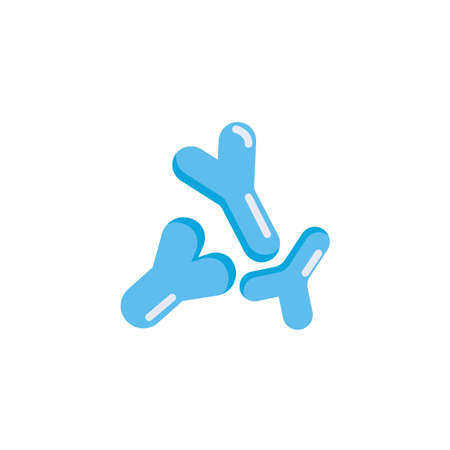 Bifidobacteria cells flat icon, vector sign, Bifidobacterium, bacteria colorful pictogram isolated on white. Symbol, logo illustration. Flat style designのイラスト素材