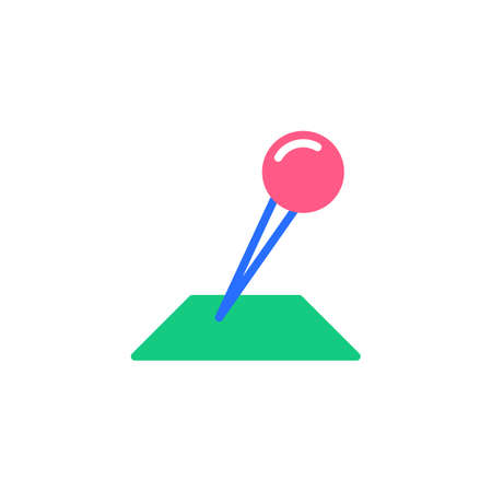 Map pin flat icon, vector sign, gps navigation pin colorful pictogram isolated on white. Symbol illustration. Flat style designのイラスト素材