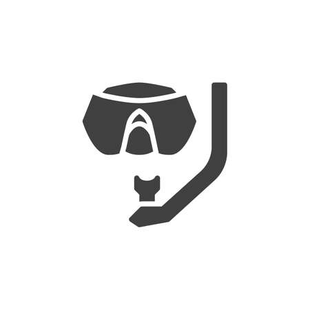 Diving mask icon. filled flat sign for mobile concept and web design. Scuba mask and snorkel glyph icon. Symbol, illustration.のイラスト素材