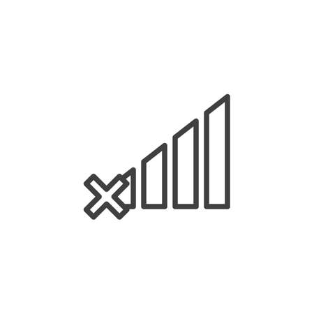 Network signal error line icon. linear style sign for mobile concept and web design. Wireless network not available outline vector icon. Symbol, logo illustration. Vector graphicsのイラスト素材