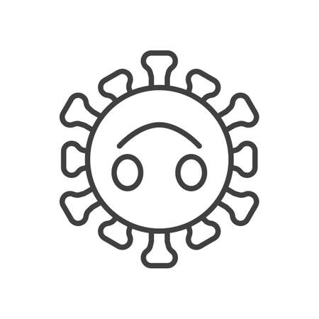 Upside-down face emoji line icon. linear style sign for mobile concept and web design. Happy coronavirus emoticon outline vector icon. Symbol,   illustration. Vector graphicsのイラスト素材