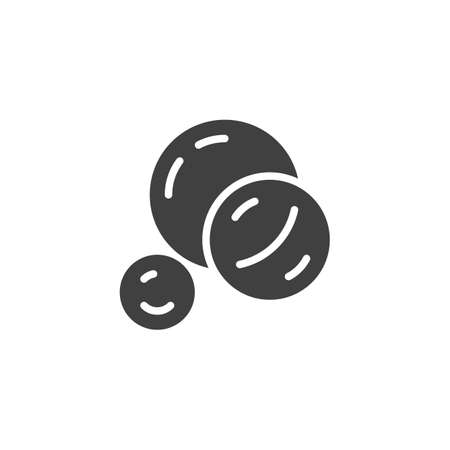 Bubbles vector icon. filled flat sign for mobile concept and web design. Three bubble glyph icon. Symbol,   illustration. Vector graphicsのイラスト素材