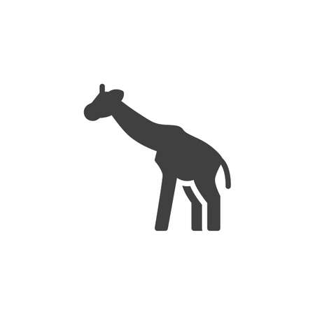 Giraffe, animal vector icon. filled flat sign for mobile concept and web design. African mammal giraffe glyph icon. Symbol, logo illustration. Vector graphicsのイラスト素材