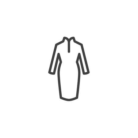 Tight dress with long sleeve line icon. linear style sign for mobile concept and web design. Business ladies dress outline vector icon. Symbol, logo illustration. Vector graphicsのイラスト素材