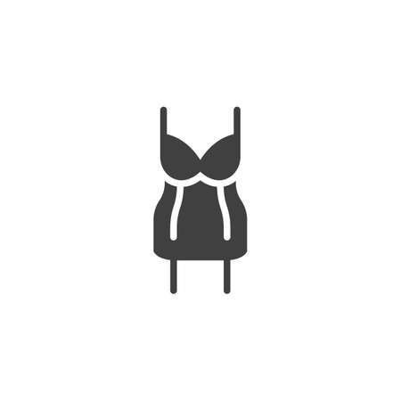 Summer dress vector icon. filled flat sign for mobile concept and web design. Beach dress glyph icon. Symbol, logo illustration. Vector graphicsのイラスト素材