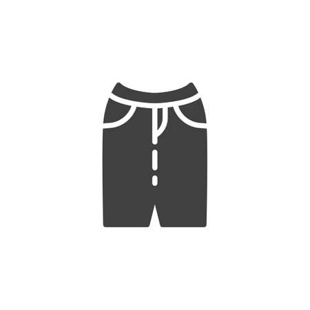 Casual women skirt vector icon. filled flat sign for mobile concept and web design. Stylish skirt with pockets glyph icon. Symbol, logo illustration. Vector graphicsのイラスト素材