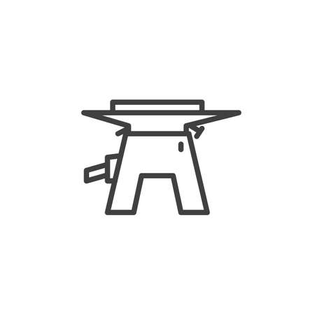 Carpentry machine line icon. linear style sign for mobile concept and web design. Woodworking machine tool outline vector icon. Symbol,   illustration. Vector graphicsのイラスト素材