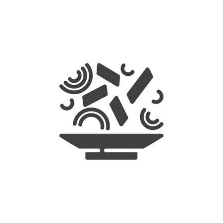 Food plate vector icon. filled flat sign for mobile concept and web design. Plate and chopped vegetables glyph icon. Symbol, logo illustration. Vector graphicsのイラスト素材