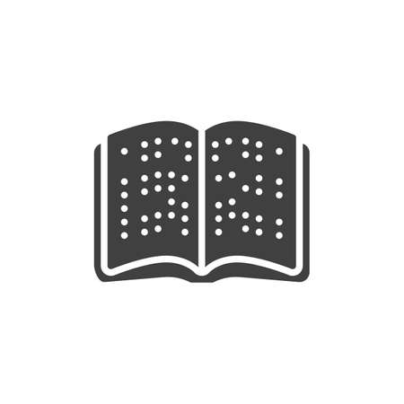 Braille book vector icon. filled flat sign for mobile concept and web design. Blind book pages glyph icon. Symbol, logo illustration. Vector graphicsのイラスト素材