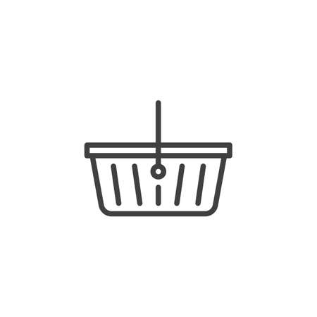 Shopping basket line icon. linear style sign for mobile concept and web design. Market basket outline vector icon. Symbol, logo illustration. Vector graphicsのイラスト素材