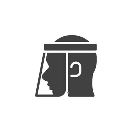 Face protection mask vector icon. filled flat sign for mobile concept and web design. Covid-19 protective mask glyph icon. Symbol, logo illustration. Vector graphicsのイラスト素材