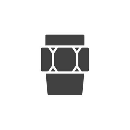 Plumbing pipe connector vector icon. filled flat sign for mobile concept and web design. Plumbing coupling glyph icon. Symbol, logo illustration. Vector graphicsのイラスト素材