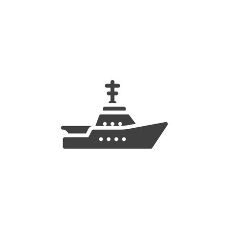 Yacht, boat vector icon. filled flat sign for mobile concept and web design. Ship boat glyph icon. Symbol, logo illustration. Vector graphicsのイラスト素材