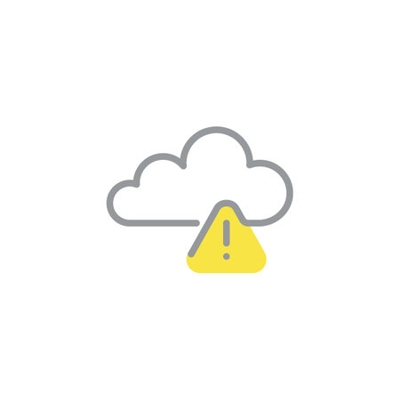 Cloud with exclamation mark line icon. linear style sign for mobile concept and web design. Warning...