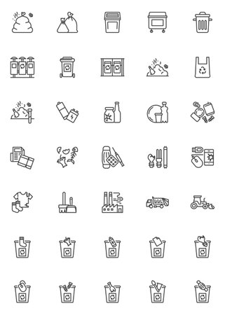 Vector of Zero waste line icons set. - ID:162173884 - Royalty Free ...