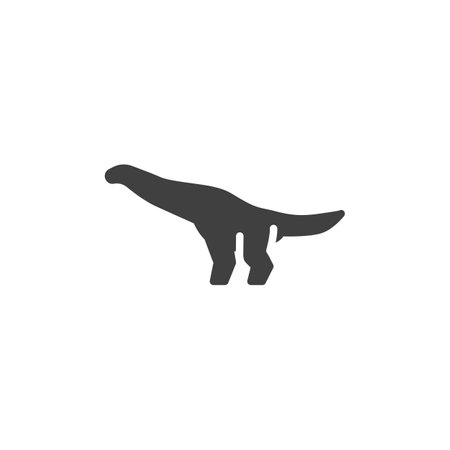 Brachiosaurus dinosaur vector icon. filled flat sign for mobile concept and web design. Brachiosaurus glyph icon. Symbol, logo illustration. Vector graphicsのイラスト素材