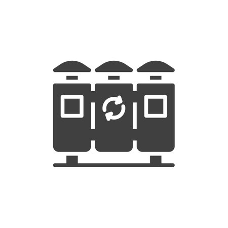 Recycle bin vector icon. filled flat sign for mobile concept and web design. Trash sorting bin glyph icon. Symbol, logo illustration. Vector graphicsのイラスト素材