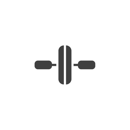 Fitness roller vector icon. Training wheel filled flat sign for mobile concept and web design. Abs roller glyph icon. Symbol, logo illustration. Vector graphicsのイラスト素材