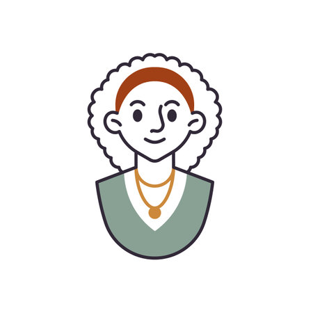 Beautiful woman with hairstyle line icon. linear style sign for mobile concept and web design. Young woman avatar character outline vector icon. Symbol, logo illustration. Vector graphicsのイラスト素材