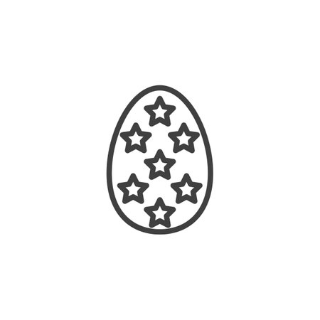 Easter egg ornament line icon. linear style sign for mobile concept and web design. Easter egg decorated outline vector icon. Symbol, logo illustration. Vector graphicsのイラスト素材
