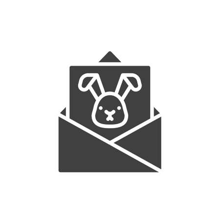 Easter invitation card vector icon. filled flat sign for mobile concept and web design. Envelope with Easter card glyph icon. Symbol, logo illustration. Vector graphicsのイラスト素材
