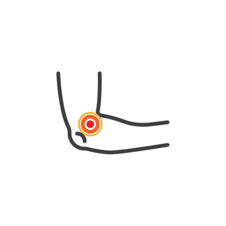 Human elbow ache line icon. linear style sign for mobile concept and web design. outline vector icon. Symbol, logo illustration. Vector graphicsのイラスト素材
