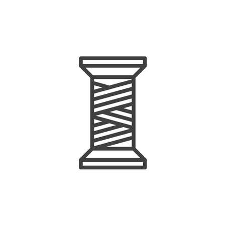 Thread spool line icon. linear style sign for mobile concept and web design. Bobbin thread outline vector icon. Symbol, logo illustration. Vector graphicsのイラスト素材