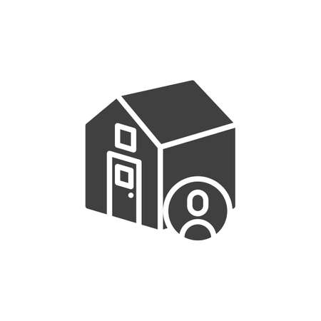Real estate agent vector icon. filled flat sign for mobile concept and web design. Property manager glyph icon. Symbol, logo illustration. Vector graphicsのイラスト素材