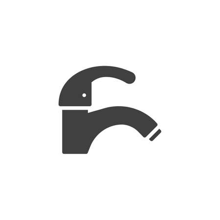 Water tap vector icon. filled flat sign for mobile concept and web design. Water faucet glyph icon. Symbol, logo illustration. Vector graphicsのイラスト素材