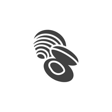 Clam shell vector iconのイラスト素材