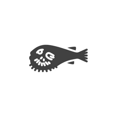 Puffer fish vector iconのイラスト素材