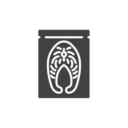 Salmon fillet package vector iconのイラスト素材